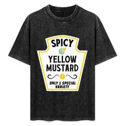 Spicy Yellow Mustard T-Shirt Minimalist Casual Short Sleeve Top