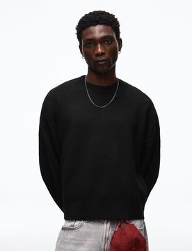Pull Col Rond Coupe Boxy L Noir