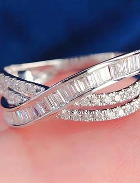 Pieza Anillo de cruz de lujo, anillo de banda delgada de plata de ley S925 para mujer, anillo para el pulgar, regalo de joyería exquisita