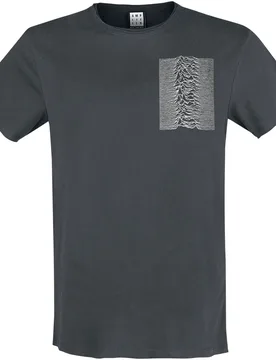 T-Shirt - Amplified Collection - Pulsar Pocket Tracklist - XS bis XL - für Männer - Größe S - charcoal - Lizenziertes Merchandise! - Männer - mal - Joy Division - FashionsVida