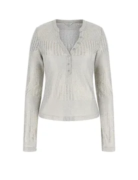 Langarmshirt MARILENA argento M - Guess - FashionsVida