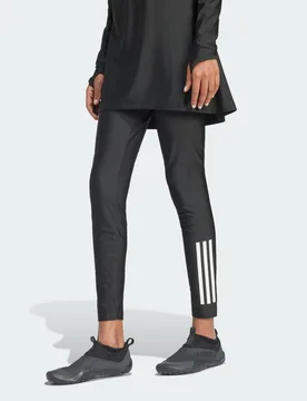 Womens 3-Stripes Swim Leggings - Black - Size 6 Uk - adidas performance - FashionsVida