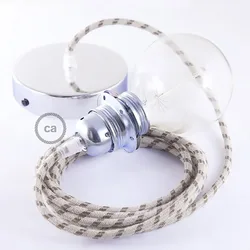 Cables Lampe Suspendue Pendel Pour Abat-jour Rd53 Stripes Diy 1 M Tree Bark / Chrome Plated One Size