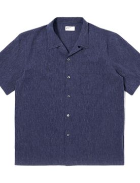 Camicia road shirt sido linen mix - navy