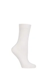 Pair Off White Cosy Wool and Cashmere Socks Ladies 2.5-5 Ladies - - White - Size: Small