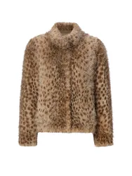 Chaqueta de efecto piel marrón 42