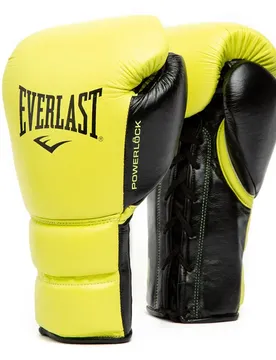 Gants De Boxe En Cuir Synthétique Powerlock 2 Pro Laced Neon Yellow 14 oz