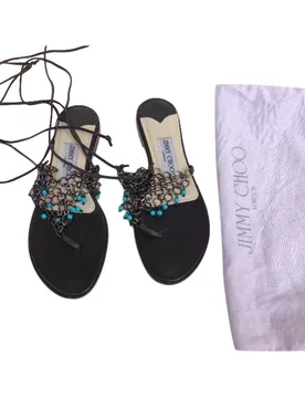 Beaded mesh lace-up sandals - Jimmy Choo - FashionsVida