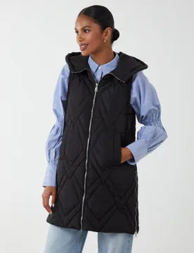 Diamond Quilted Gilet - M / BLACK - female - Blue Vanilla - FashionsVida