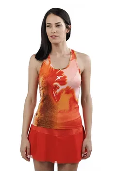 Maira Sleeveless T-shirt Red / Orange 2XL - Drop Shot - FashionsVida