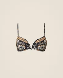 Haut de maillot de bain triangle ampliforme avec imprimé