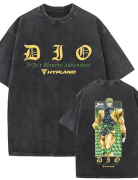 Washed Vintage Anime JoJo's Bizarre Adventure Dio Brando Double Sided Print T-shirt Men Women's Casual Oversized Cotton T Shirts - Aliexpress - FashionsVida