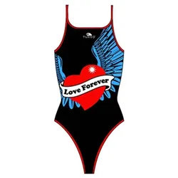 Love Forever Thin Strap Swimsuit Black 7-8 Years Girls