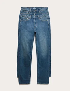 Pack Straight Fit Stretch Jeans Blue Denim male - M&S - FashionsVida