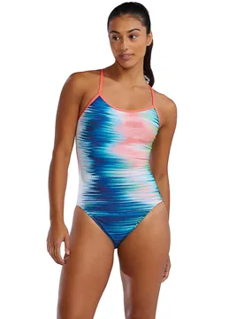 Durafast Elite Trinityfit Bravura Swimsuit White / Multi 38 Women - TYR - FashionsVida