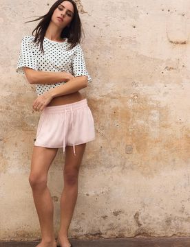 Mini-Shorts in Satinoptik Pastellrosa XS