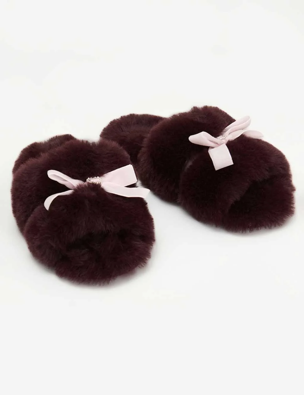 Bow Slider Slippers Dark Brown female - Boux Avenue - FashionsVida