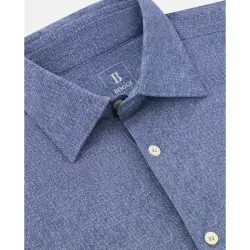 Camisa de nailon elástico corte slim
