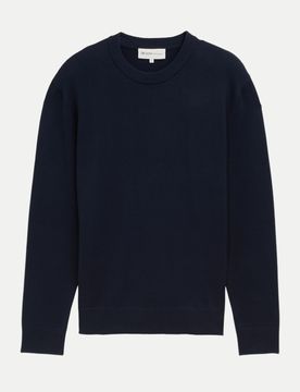Regular-Fit Pullover Basic Blau M