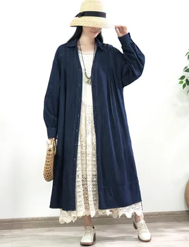TIYIHAILEY Loose Denim Women Long mid-calf Plus Size Vintage Jeans Trench Spring Autumn Turn Down Collar Single Breasted 2025 - Aliexpress - FashionsVida