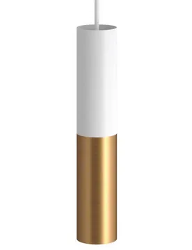 Cables Lampe Suspendue Avec Ampoule Textil Doble Tub-e14 Matt White / Satin Brass One Size