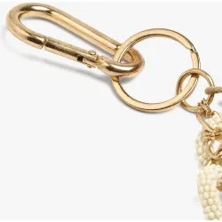 Llavero con charm de pollito y cuentas