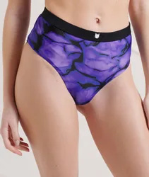 Superdry Damen Energy Bikinihose mit Hohem Taillenbund Bunt - Größe: 36