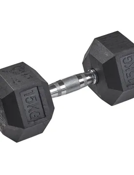 Hanteln aus Gummi hex - Argenté - unisex - Size: 15 kg