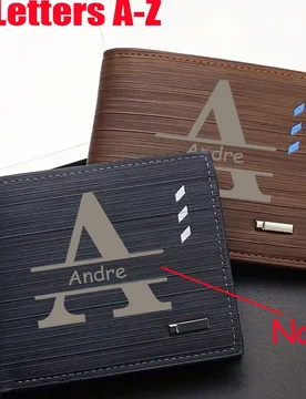Cartera personalizable para hombres, tarjetero con nombre personalizado, estilo empresarial, cartera multi-tarjeta, regalo ideal para él, regalo idea - Shein - FashionsVida