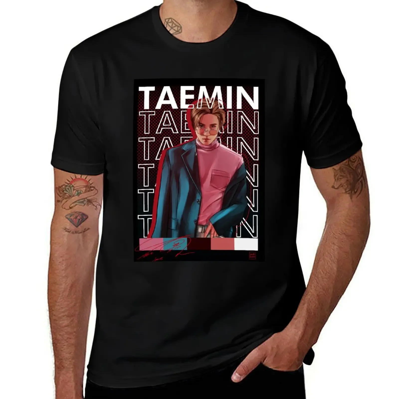 LEE TAEMIN POSTER T-Shirt Basic Solid Color Short Sleeve Cotton Top - Aliexpress - FashionsVida
