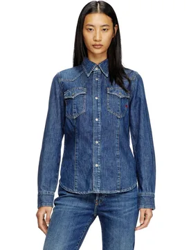 Camisa de mujer denim de algodón - Diesel - FashionsVida