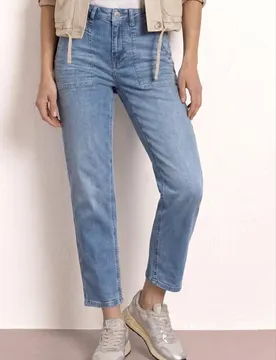 Barrel Leg Jeans im Loose Fit female Blau