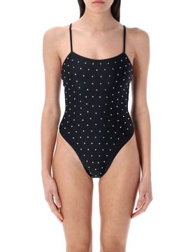 Crystal-Embellished One-Piece Swimsuit - Size S