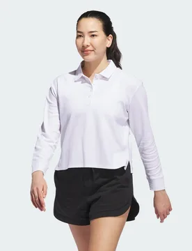 Beyond The Course Long Sleeve Loose Polo Shirt XL White - Adidas - FashionsVida