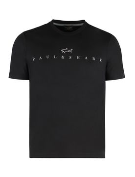 Crew Neck Cotton Blend T-Shirt - Men's