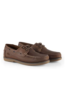 Hector Mens Premium Leather Boat Shoes - - Size: 12 - Catesby England - FashionsVida