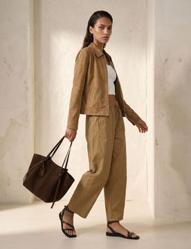 Pantaloni barrel con laccio in vita - verde oliva caldo