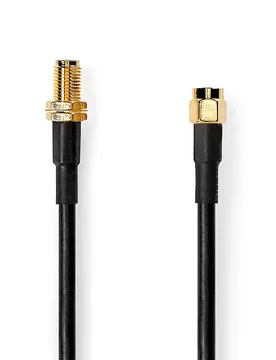 Câble D´antenne Csgb02400bk100 Sma Mâle Vers Sma Femelle Plaqué 50 Ohms Double Blindage Pvc Or 10 M Black One Size unisex