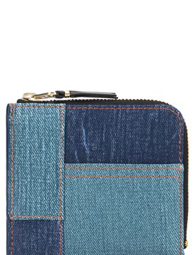 Comme Des Garçons Wallet Compact Mini Zip Wallet with Patchwork Effect