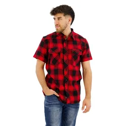 Camicia A Maniche Corte Check Red / Black S