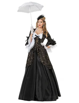 Barock Kostüm Damen Schwarz Gold - female - Wilbers Karnaval BV - FashionsVida