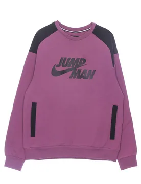 Felpa Girocollo Uomo Jumpman Fleece Crew Light Bordeaux/black - Jordan - FashionsVida