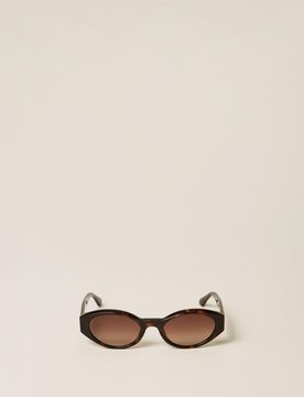 Lunettes de soleil ovales en acétate