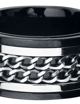 Gothic Ring - Double Chain - schwarz/silberfarben - Unisex - unisex - etNox hard and heavy - FashionsVida