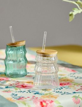Bicchiere riutilizzabile con cannuccia - clear