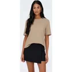 Top de mujer de manga corta con cuello redondo