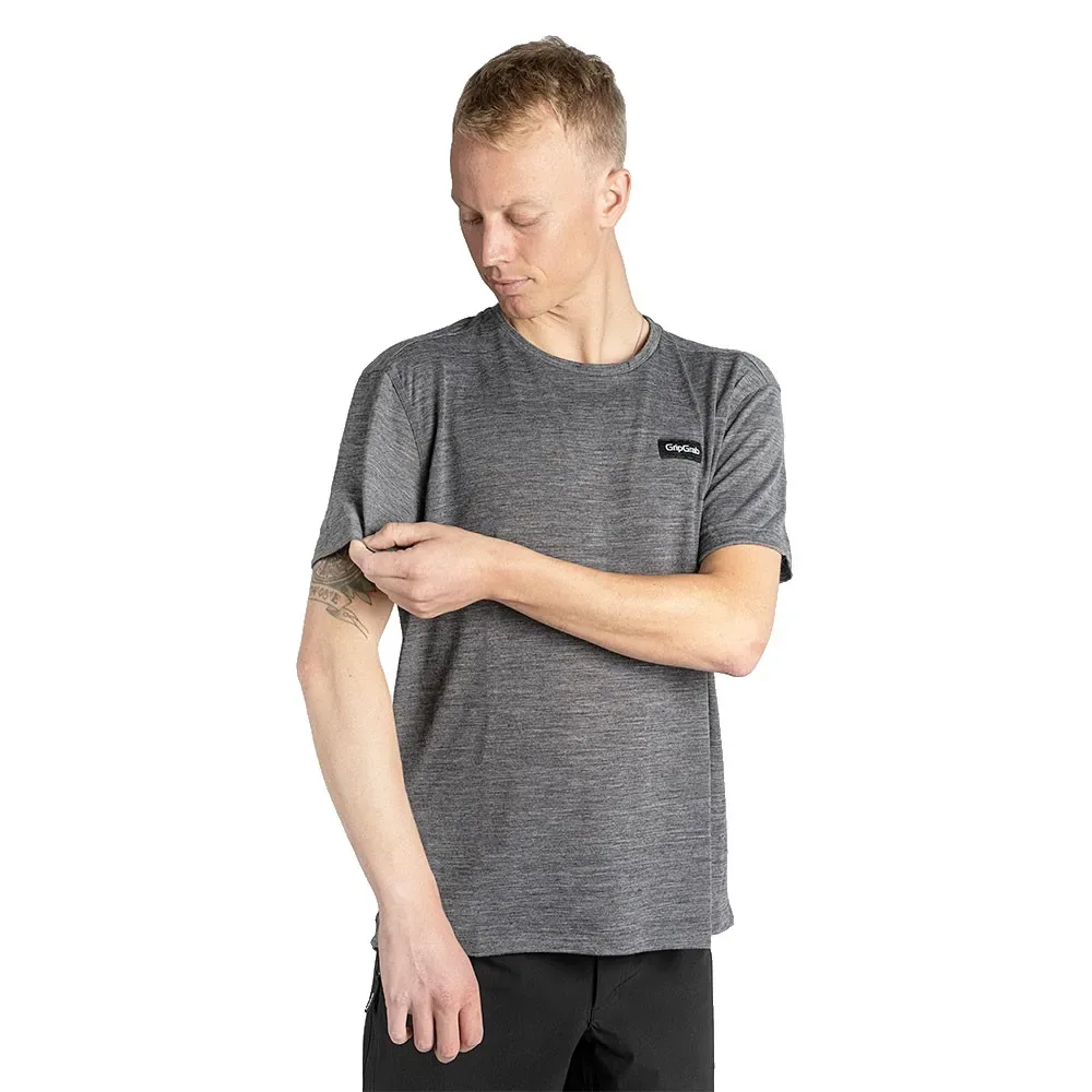 Maglietta A Maniche Corte Explr Merinotech Dark Grey - GripGrab - FashionsVida