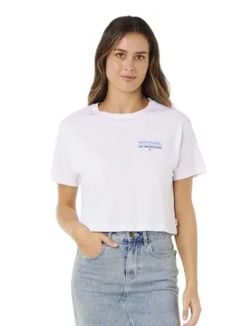 T-shirt à Manches Courtes Hayley O Crop Optical White L