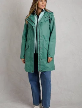 Women's Delara Waterproof Jacket in Bottle Green Size: 10 - Bottle Green - Size: 10 - Weird Fish - FashionsVida