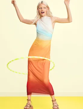 Robe en tulle dégradé ORANGE L female - Desigual - FashionsVida